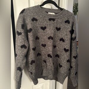 Molly Bracken Charcoal and black hearts Knit Sweater